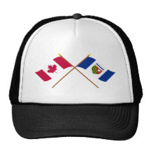 Banderas cruzadas de Canadá y de los territorios d Gorra