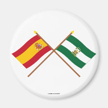 Banderas cruzadas de España y de Andalucía Iman
