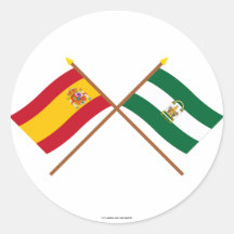 Banderas cruzadas de España y de Andalucía Pegatinas