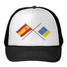 Banderas cruzadas de España y de las islas Canaria Gorro