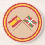 Banderas cruzadas de España y de País Vasco (Euska Posavasos Manualidades