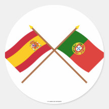 Banderas cruzadas de España y de Portugal Pegatinas