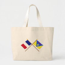 Banderas cruzadas de Francia y del Var Bolsa