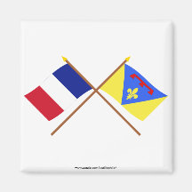 Banderas cruzadas de Francia y del Var Imanes De Nevera