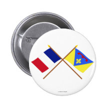 Banderas cruzadas de Francia y del Var Pin