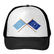 Banderas cruzadas de Micronesia y de Chuuk Gorras
