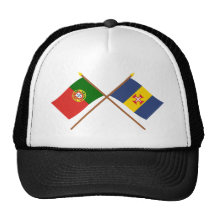 Banderas cruzadas de Portugal y de Madeira Gorras De Camionero