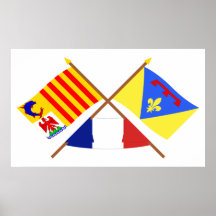 Banderas cruzadas de Provence-Alpes-Côte-d'Azur y  Impresiones