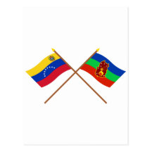 Banderas cruzadas de Venezuela y de Amazonas Postal