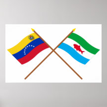 Banderas cruzadas de Venezuela y de Dependencias F Posters