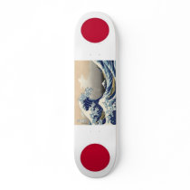 Banderas de Japón con la onda de Hokusai Skate Board