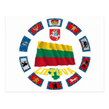 Banderas de Lituania Tarjetas Postales