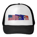 Banderas de los E.E.U.U., de Michigan y de Detroit Gorras De Camionero