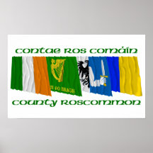 Banderas de Roscommon del condado Impresiones