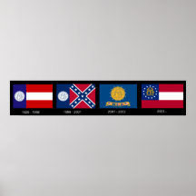 Banderas del estado de Georgia a partir de 1920 pa Poster
