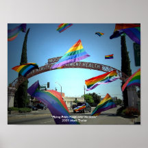 "Banderas del orgullo del vuelo sobre Modesto " Impresiones