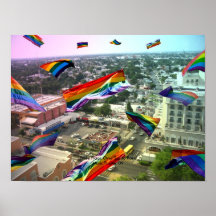"Banderas del orgullo sobre impresión enmarcada de Poster