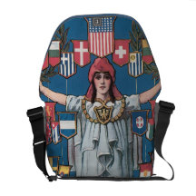 Banderas internacionales del mundo de las mujeres  bolsa de mensajería