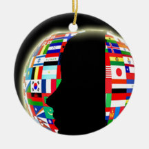 Banderas internacionales del mundo ornamentos de navidad
