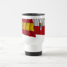 Banderas que agitan de España y de Cantabria Taza De Café
