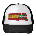 Banderas que agitan de España y de País Vasco (vas Gorra