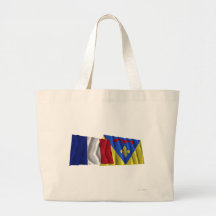 Banderas que agitan de Francia y del Var Bolsas