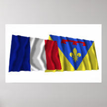 Banderas que agitan de Francia y del Var Posters