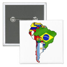 Banderas suramericanas del mapa de Suramérica Pin
