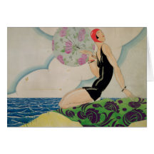 Bañista, c.1925 felicitacion 