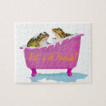 Baño de burbujas para las ranas del mascota puzzle
