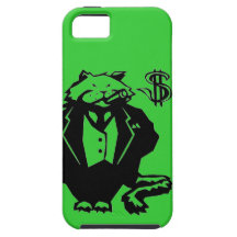 ¡BANQUERO MONEY-HES SMOKIN DEL CAT DEL FAT VERDE! iPhone 5 CARCASA