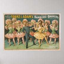 Banqueros y agentes musicales del vintage poster