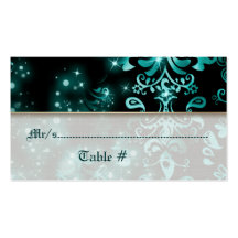 Banquete de boda del invierno del negro azul tarjetas de visita