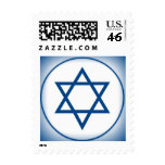 Bar Mitzvah Invitation Torah in Blue Postage Stamp