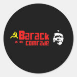 Barack es mi camarada etiqueta redonda