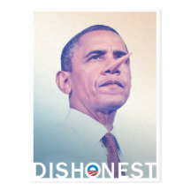 Barack Hussein Obama Pinocchio deshonesto Tarjeta Postal