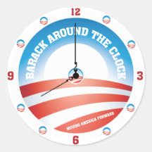 Barack las veinticuatro horas del día etiqueta redonda