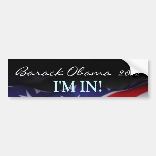 Barack Obama 2012 estoy EN pegatina para el parach Etiqueta De Parachoque