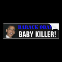 ¡Barack Obama, ASESINO del BEBÉ! pegatinas de parachoque