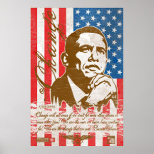 Barack Obama - cambie (el fx de la pintura de la p Poster