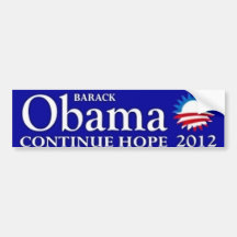 Barack Obama continúa la esperanza 2012 Pegatina De Parachoque