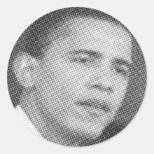 BARACK OBAMA ETIQUETA REDONDA