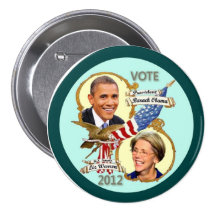 Barack Obama y Elizabeth Warren 2012 Pin