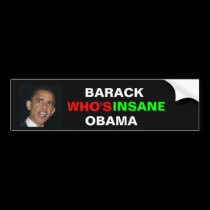 BARACK, WHO es, INSANO, OBAMA HUSSEIN pegatinas de parachoque