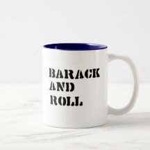 Barack y camiseta del rollo taza de café