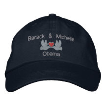 Barack y Michelle "Lovebirds " Gorro Bordado