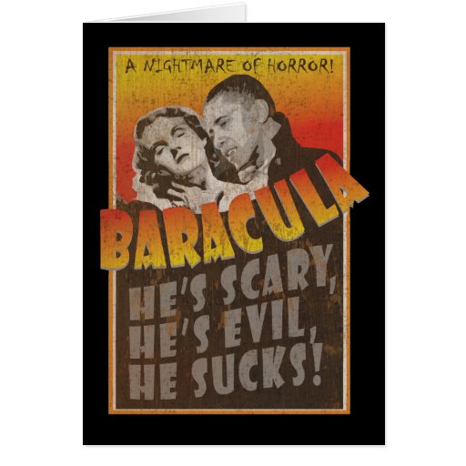 Baracula - feliz Halloween Barack Obama Tarjeta