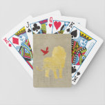 Baraja de la silueta del león del oro cartas de juego