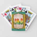 Baraja de los pájaros del amor del oro del vintage cartas de juego