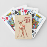 Baraja floral del amor del cervatillo cartas de juego